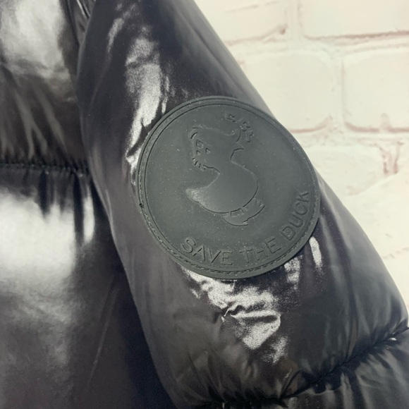 NWOT SAVE THE DUCK Isla Shiny Black Ultra Light Puffer Jacket Size 2X - Picture 15 of 16